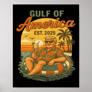 Póster Funny Trump Golfo De Estados Unidos 2025 Trump Mer