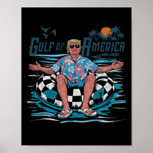 Póster Funny Trump Golfo De Estados Unidos 2025 Trump Mer
