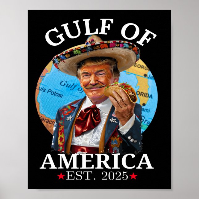 Póster Funny Trump Golfo De Estados Unidos 2025 Trump Mer (Frente)