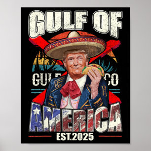 Póster Funny Trump Golfo De Estados Unidos 2025 Trump Mer