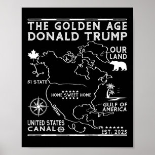 Póster Funny Trump Groenlandia Canal Panamá Canadá México