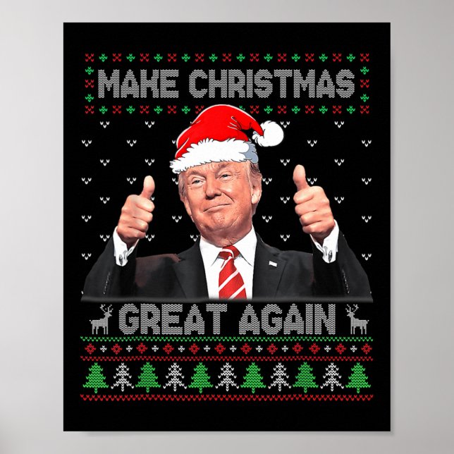 Póster Funny Trump hace a los Navidades grandes nuevament (Frente)