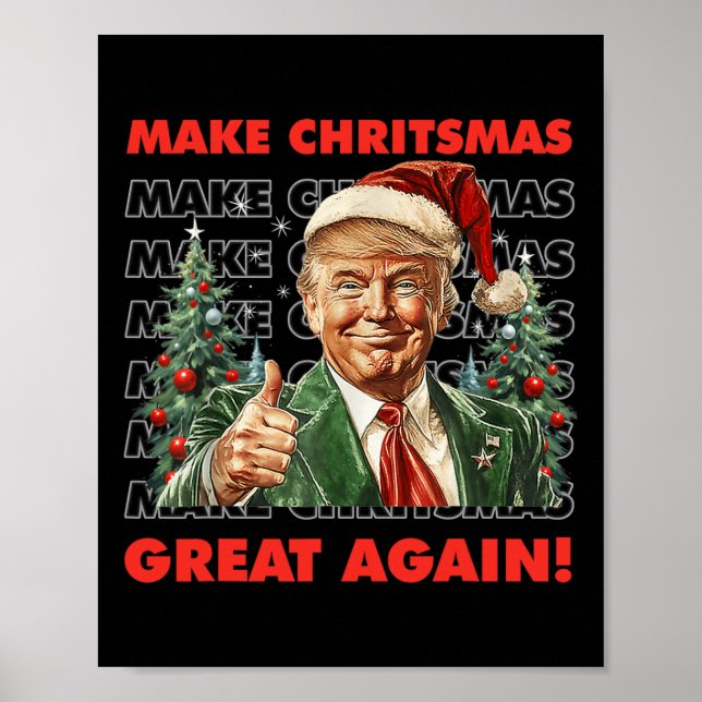Póster Funny Trump hace a los Navidades grandes nuevament (Frente)