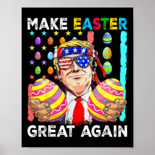 Póster Funny Trump hace grande la Pascua de nuevo el huev