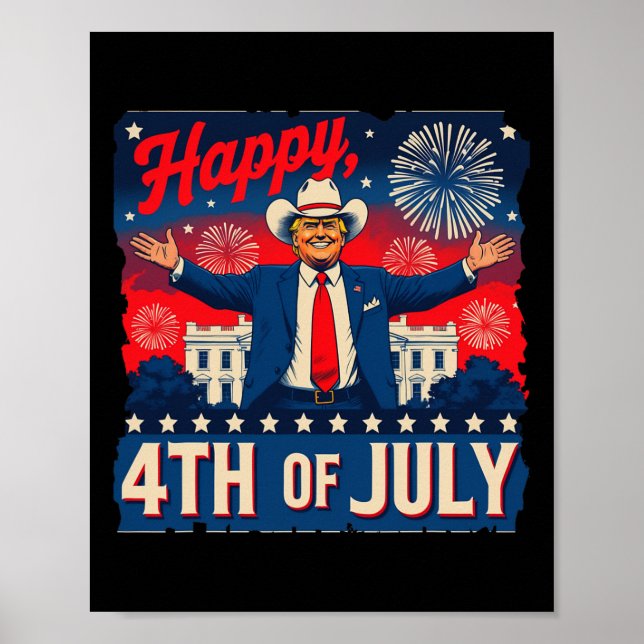 Póster Funny Trump Happy 4th Of July  (Frente)