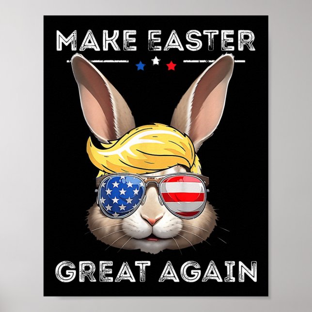 Póster Funny Trump Make Easter Great Again Bunny Hunt Egg (Frente)
