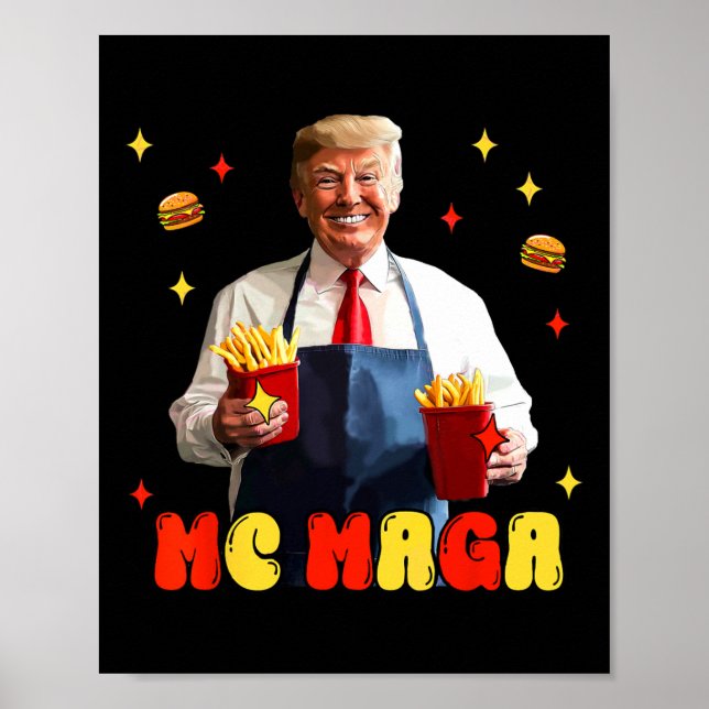 Póster Funny Trump Mc Mega Fries Fast Food  (Frente)