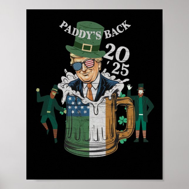Póster Funny Trump Paddy regresó a Patrick Day Funny Gif (Frente)