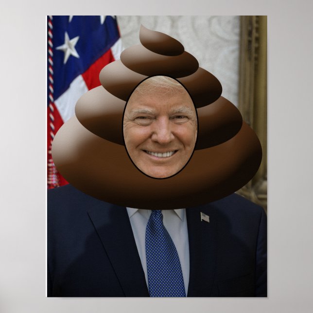 Póster Funny Trump Poop Jefe de Emoji (Frente)