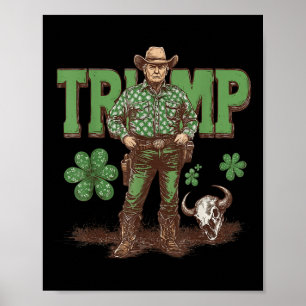 Póster Funny Trump St Pattys, un niño de la raza occident