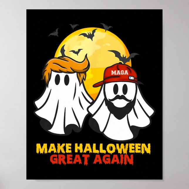 Póster Funny Trump Vance Ghost Mega Gorra Make Halloween  (Frente)