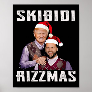 Póster Funny Trump Vance Skibidi Rizzmas hace Navidades G