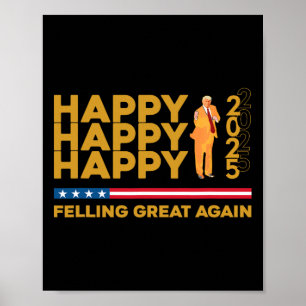 Póster Funny Trump vuelve a sentirse feliz año nuevo 2012