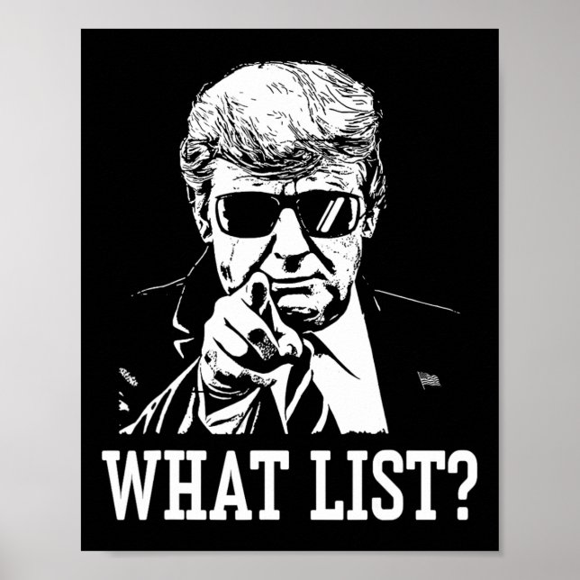 Póster Funny Trump What List 4  (Frente)