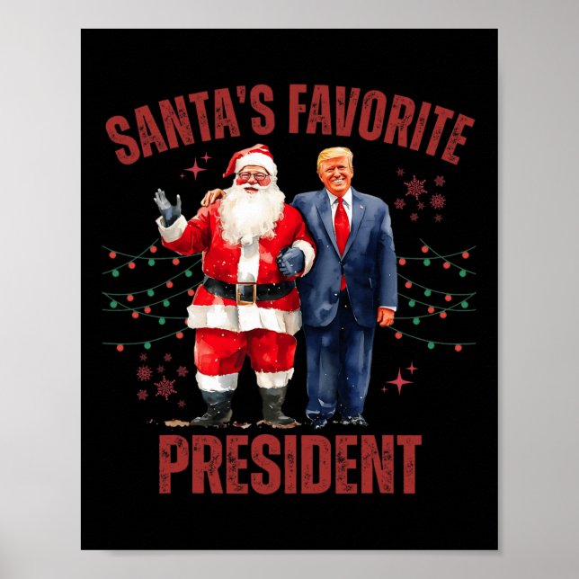 Póster Funny Trump X, el presidente favorito de Santa Cla (Frente)