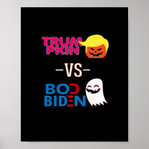 Póster Funny Trumpkin contra Boo Biden Clase de Diseño Ha