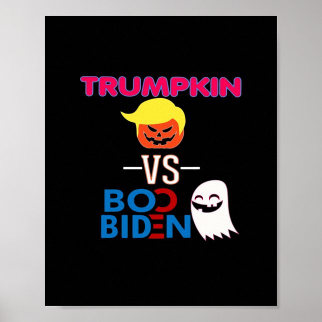 Póster Funny Trumpkin contra Boo Biden Clase de Diseño Ha (Frente)