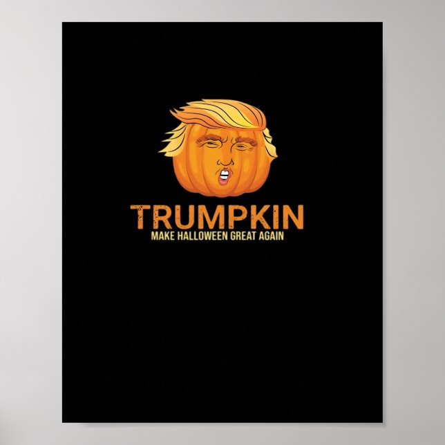 Póster Funny Trumpkin de Halloween - Caída hace que Hallo (Frente)