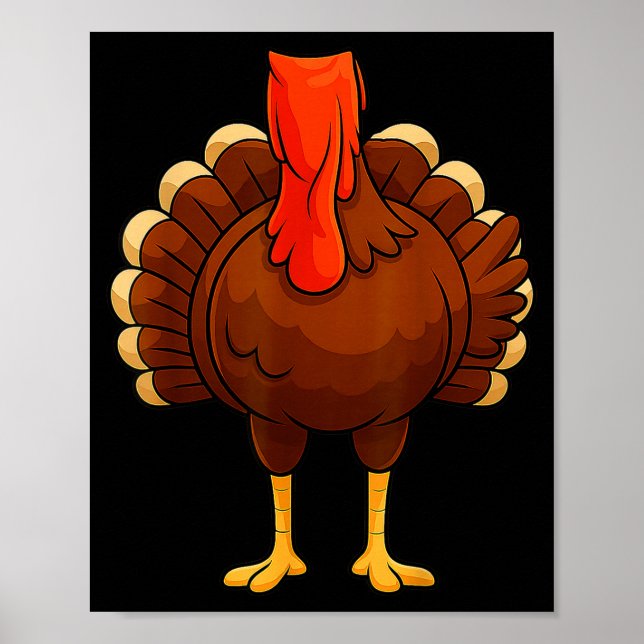 Póster Funny Turkey Body Costume Thanksgiving Men Women K (Frente)