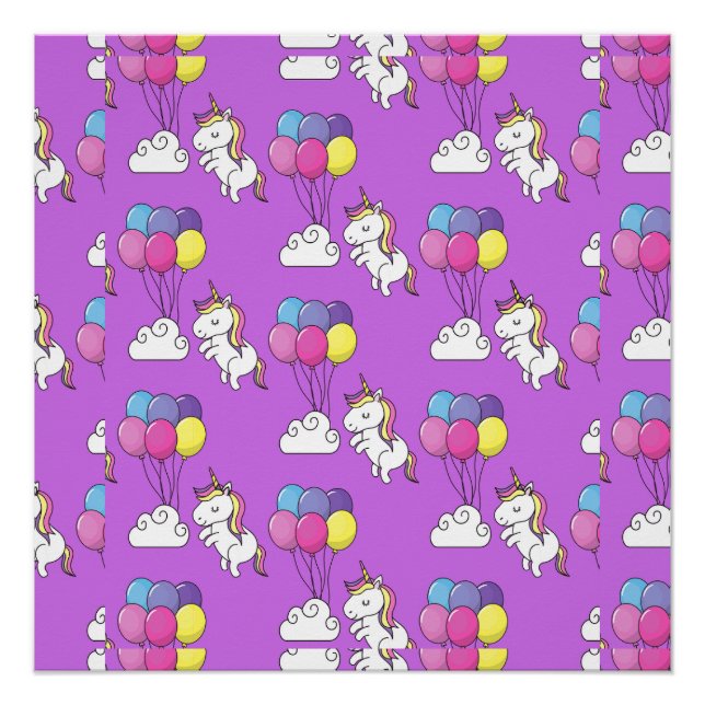 Póster Funny Unicorn Pattern Magic Horse (Anverso)