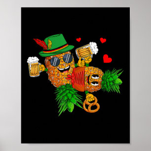Póster Funny Upside Down Pineapples Pareja Swingers Hombr