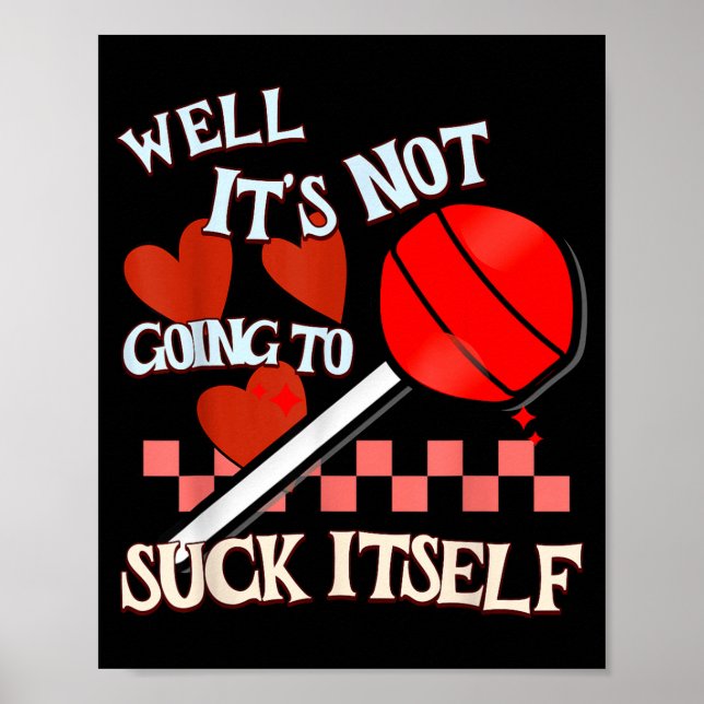 Póster Funny Valentine Lollip Cheeky Rude Adult Humor Can (Frente)