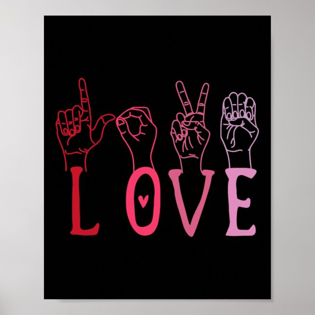 Póster Funny Valentines Day Asl  (Frente)