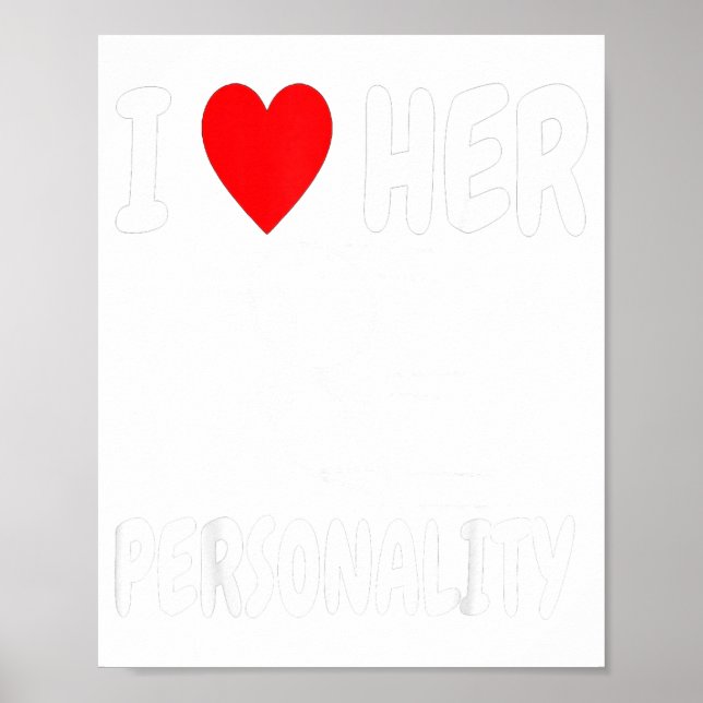 Póster Funny Valentine's Day Couple Matching I Love Her I (Frente)