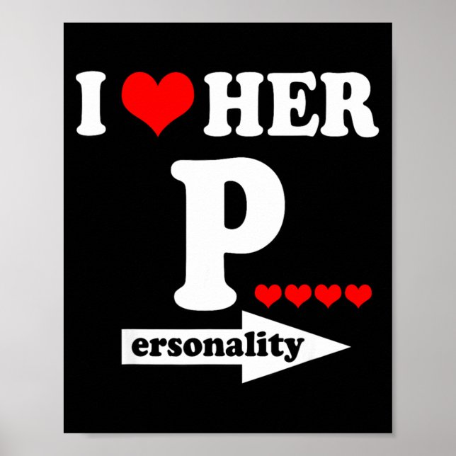 Póster Funny Valentine's Day Couple Matching I Love Her I (Frente)