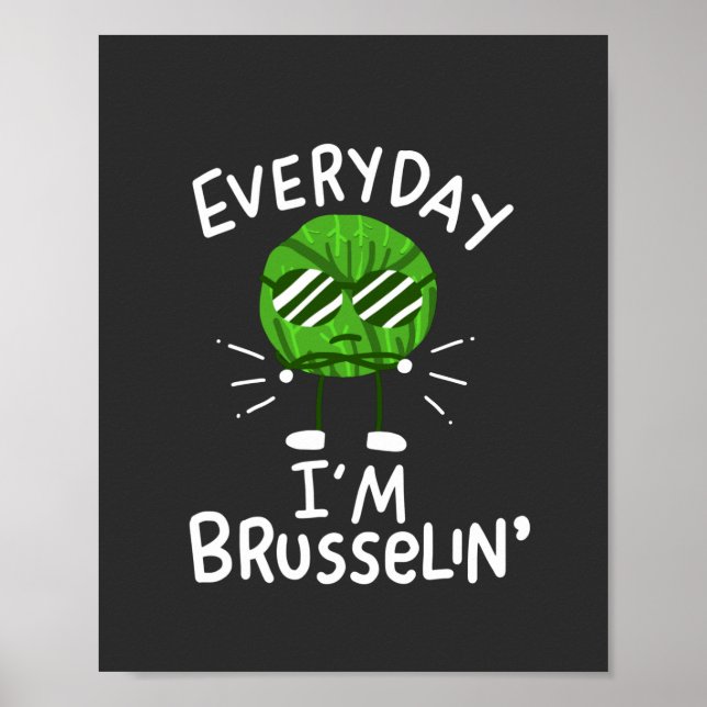 Póster Funny Vegan Brussels Sprouts (Frente)