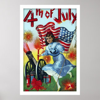 Póster Funny Vintage 4 De Julio Poster
