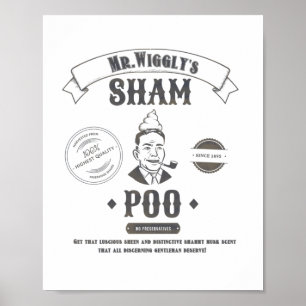 Póster Funny Vintage Advert - Mr Wiggly's Shampoo