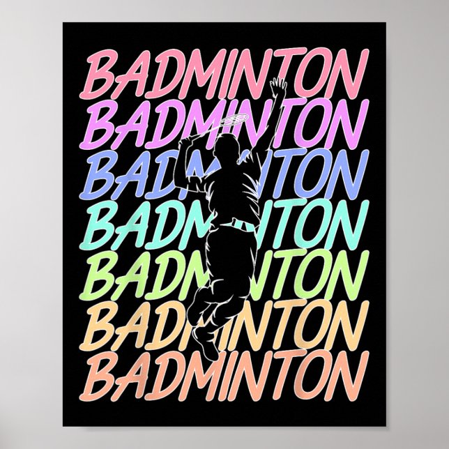 Póster Funny Vintage Badminton Shuttle Player S (Frente)