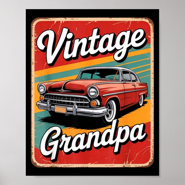 Póster Funny Vintage Grandpa  (Frente)