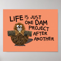 Funny Wall Art para el ocupado o su castor