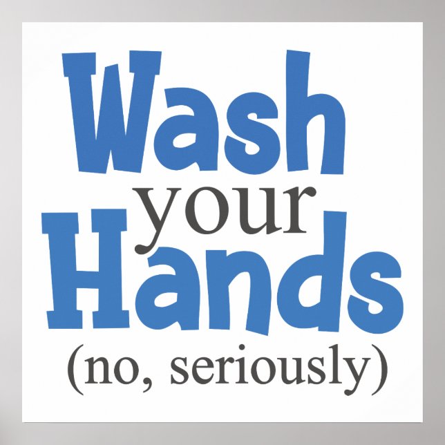 Póster Funny Wash Your Hands Bathroom Hygiene Sign (Frente)