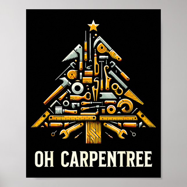 Póster Funny Woodworking Woodworker Carpentry Christmas T (Frente)