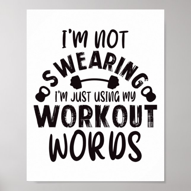 Póster Funny Workout Gym Quote Weightlifting Exercise Bod (Frente)