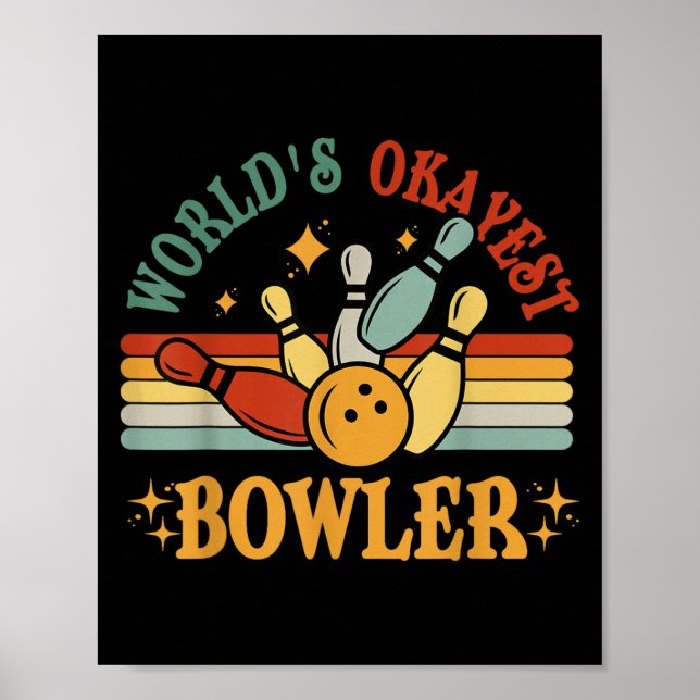 Póster Funny Worlds Okayest Bowler Team Men (Frente)