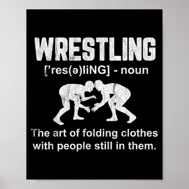 Póster Funny Wrestling Definition Wrestler Boys Mens Teen (Frente)