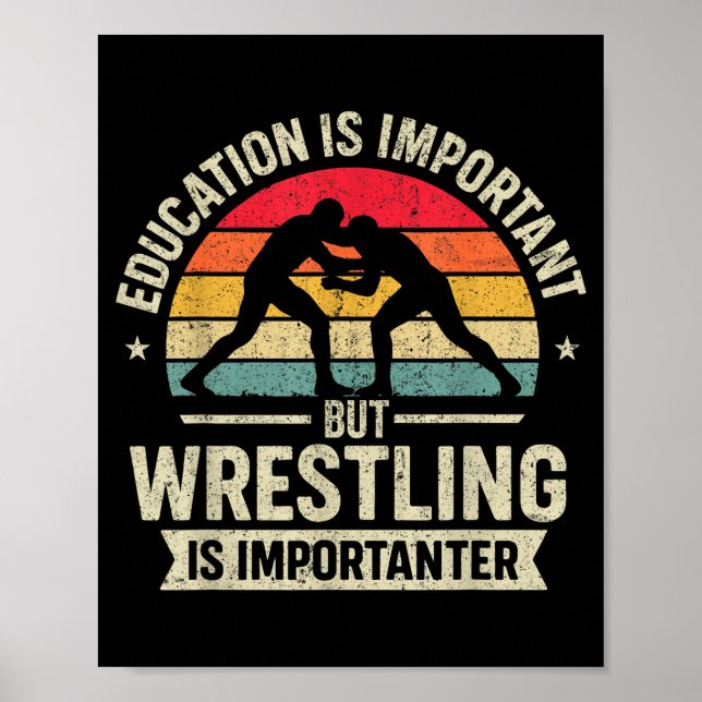 Póster Funny Wrestling Education Joke For Wrestler Men Ki (Frente)