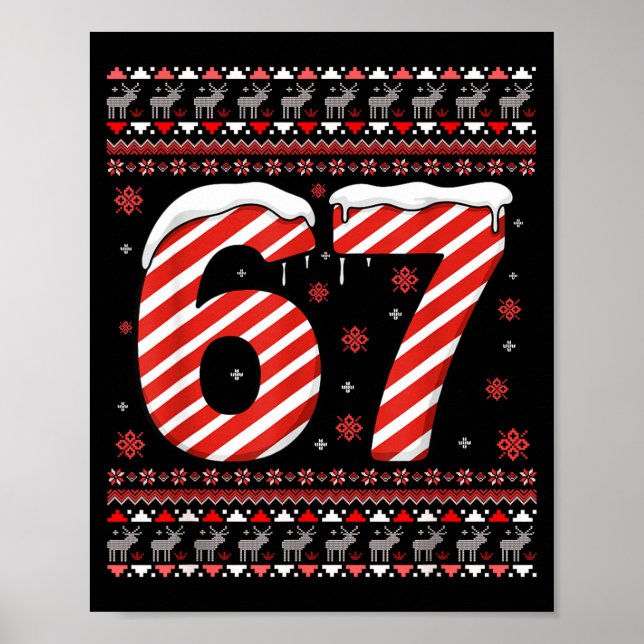 Póster Funny Xmas 67 Six Seven Meme Gen Alpha Slang Chris (Frente)