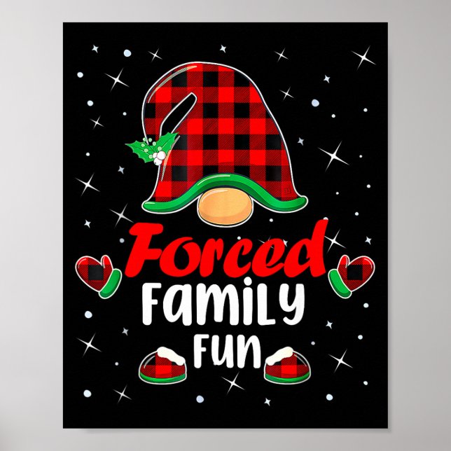Póster Funny Xmas Santa Hat Forced Family Fun Anti Christ (Frente)