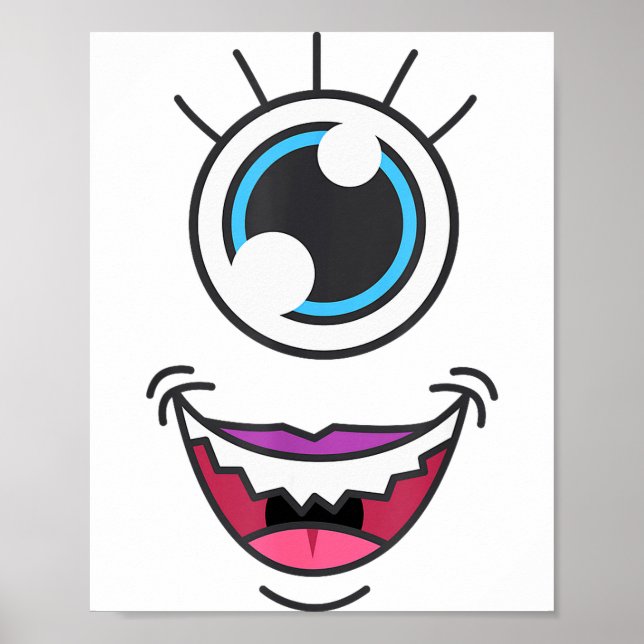 Póster Funny Y Monster Eyeball Face Halloween  (Frente)