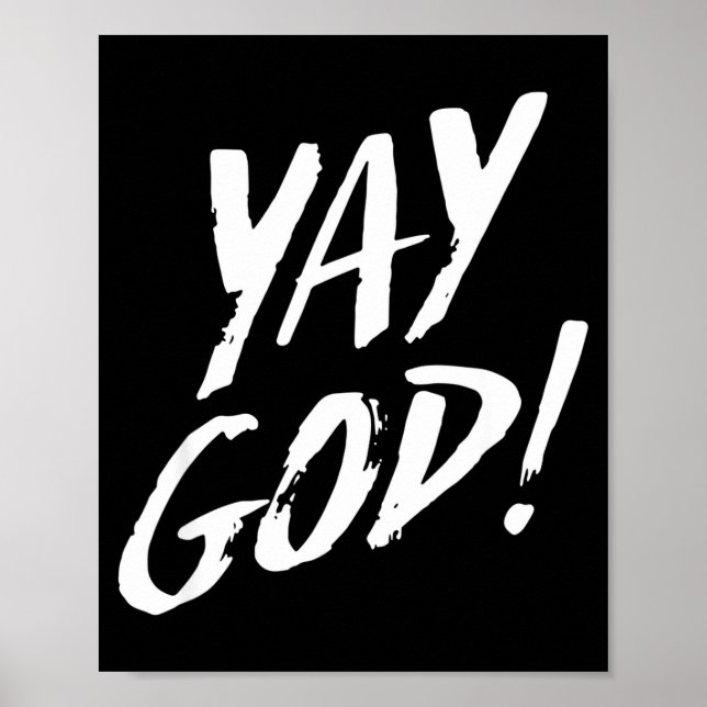 Póster Funny Yay God Graphic Jesus Christian Religion Gif (Frente)