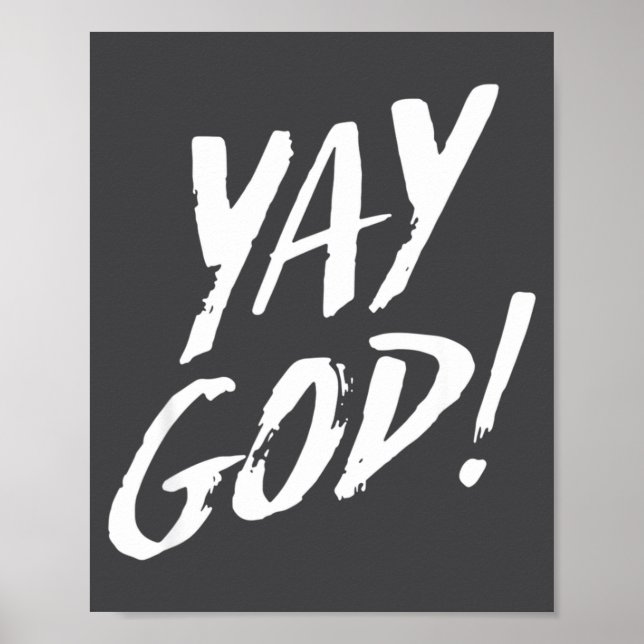 Póster Funny Yay God Graphic Jesus Christian Religion Gif (Frente)