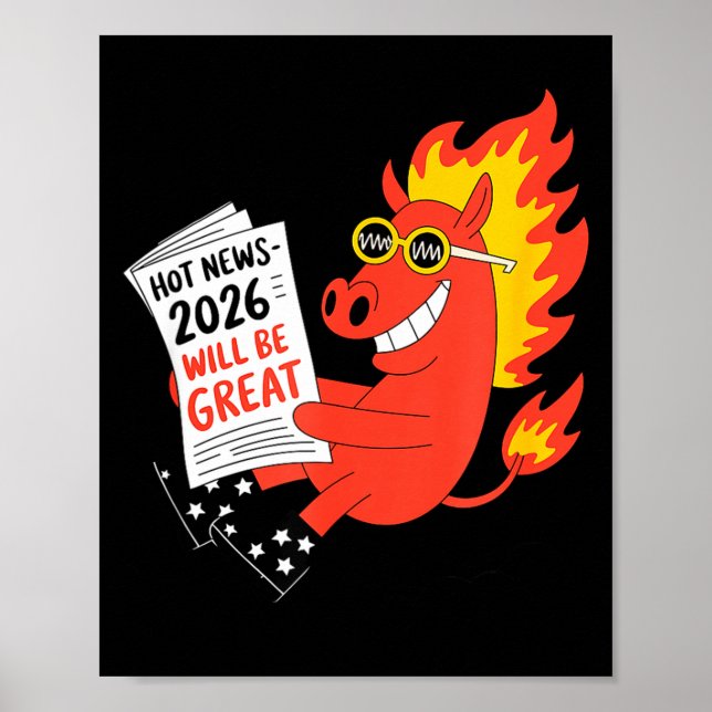 Póster Funny Year Of The Horse – Chinese Zodiac New Year  (Frente)