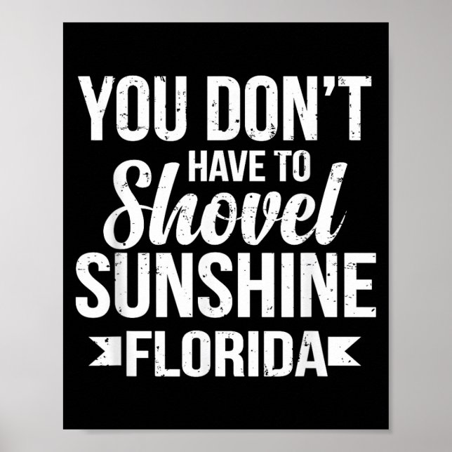 Póster Funny You Don't Have To Shovel Sunshine In Florida (Frente)