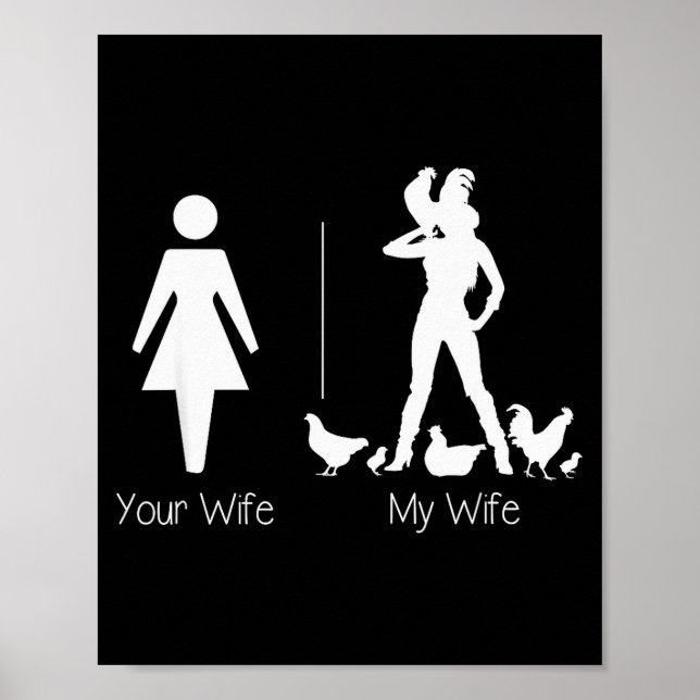 Póster Funny Your Wife My Wife Chicken Lady Shirt, Farm L (Frente)