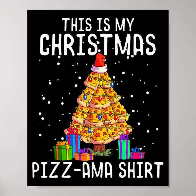 Póster Funny Zza Christmas Tree Shirt Men Kids Zza Lover  (Frente)